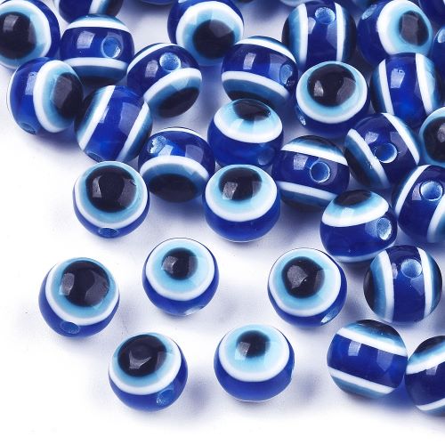 Evil Eye Resin Bead 8mm 20pcs | Alberta Bead Store