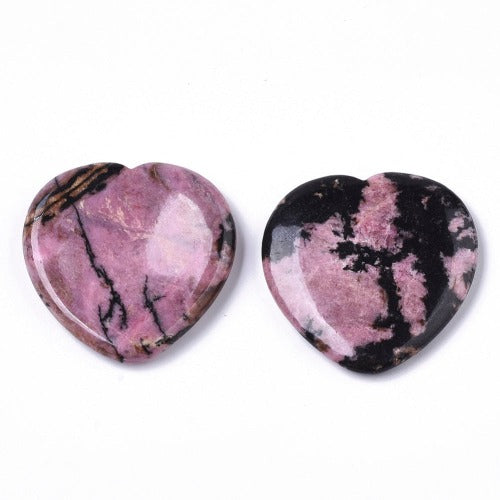 Rhodonite Gemstone Worry Heart | Crystals and Sun Signs Co