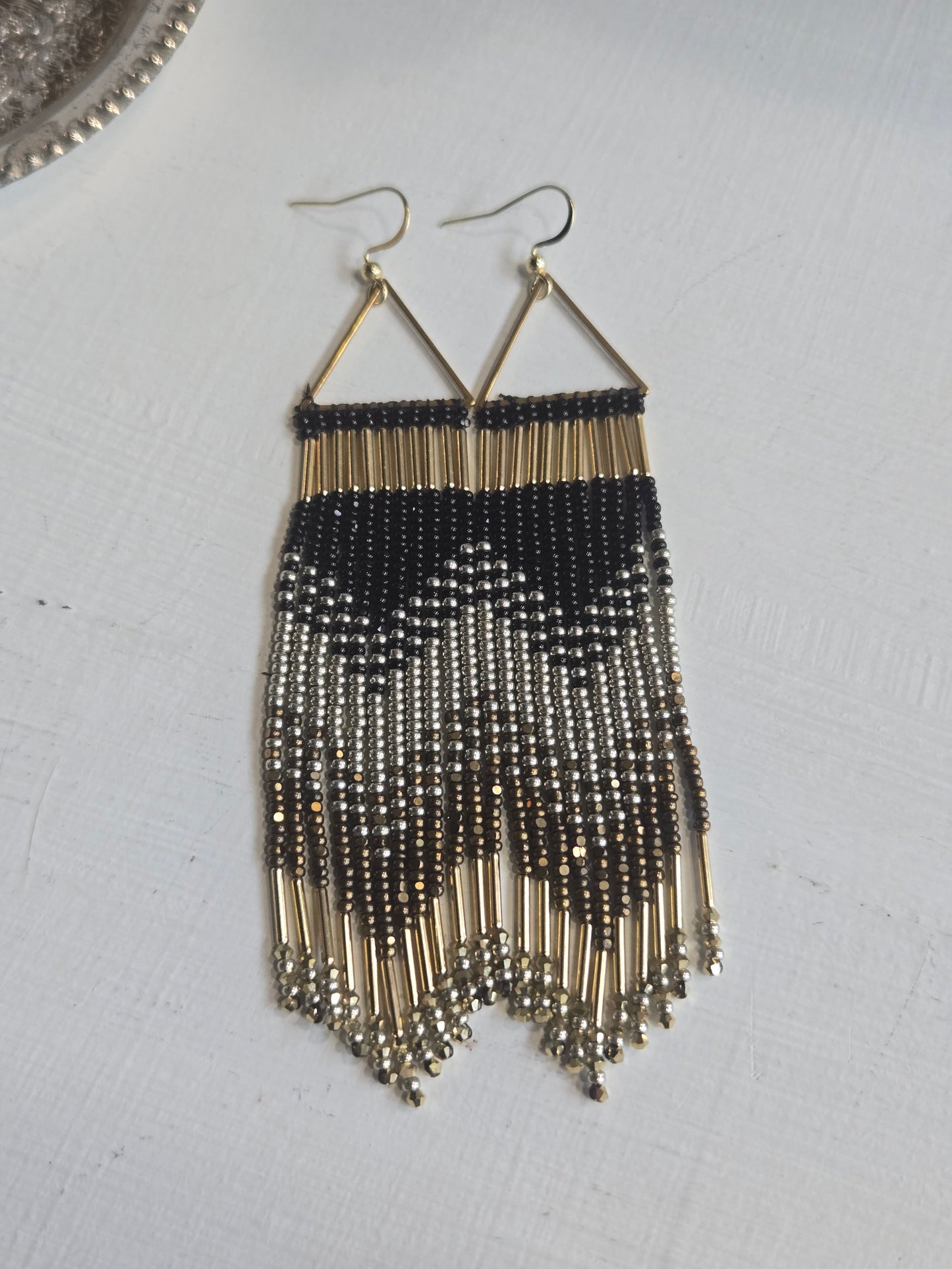 Golden Sunset Fringe Earrings