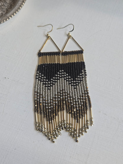 Golden Sunset Fringe Earrings