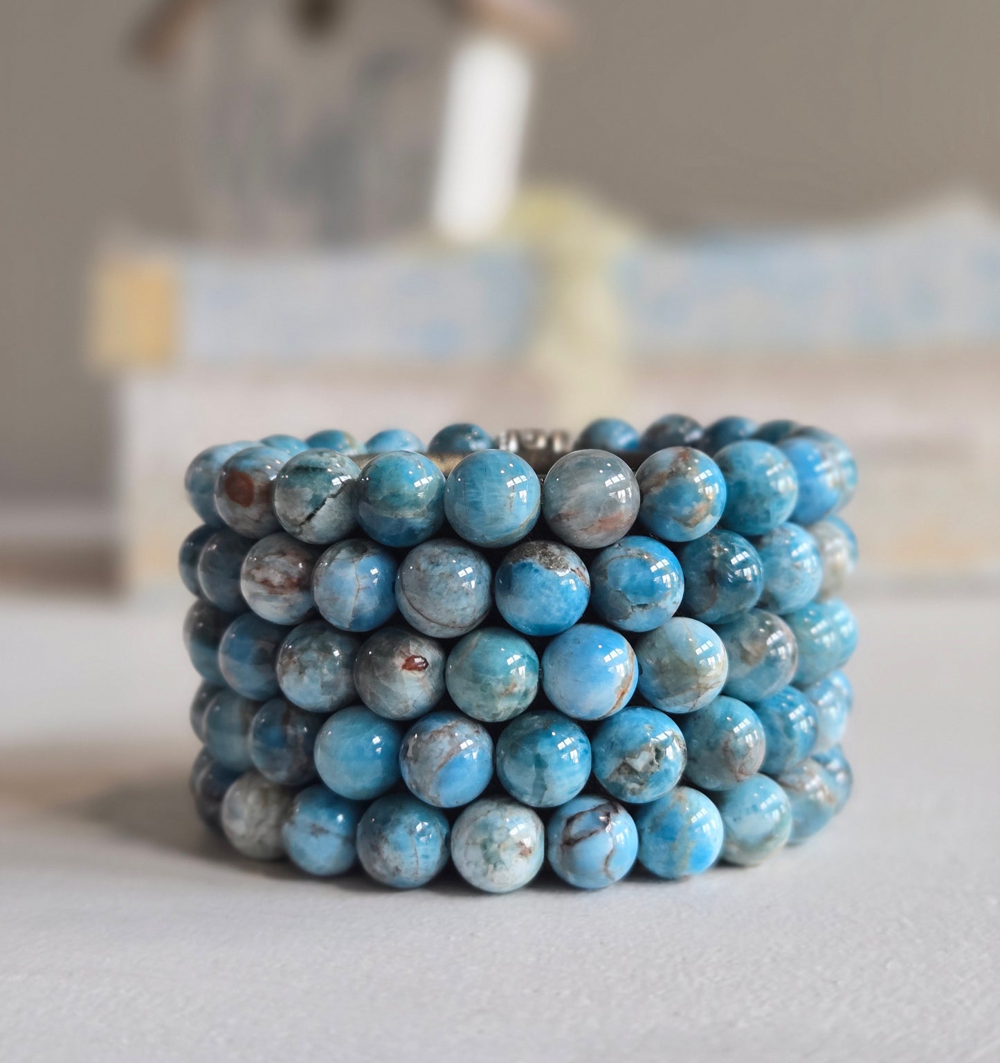 Apatite Gemstone Bead Bracelet