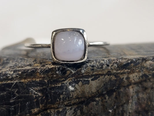 Sterling Silver Blue Lace Agate Ring - Premium  from Heart N Lotus - Shop now at Crystals and Sun Signs Co