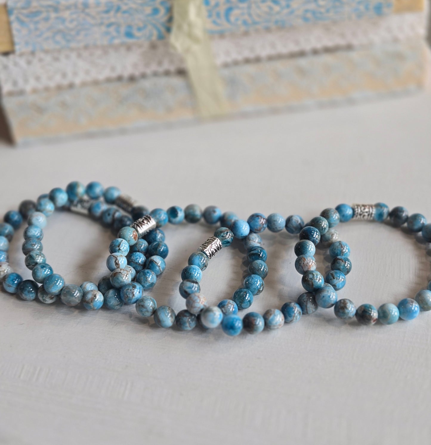 Apatite Gemstone Bead Bracelet