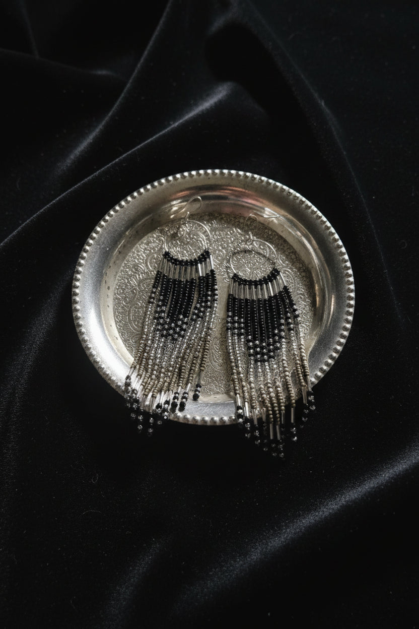 Midnight Shimmer Fringe Earrings