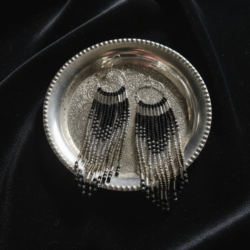 Midnight Shimmer Fringe Earrings