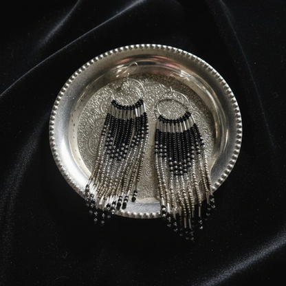 Midnight Shimmer Fringe Earrings