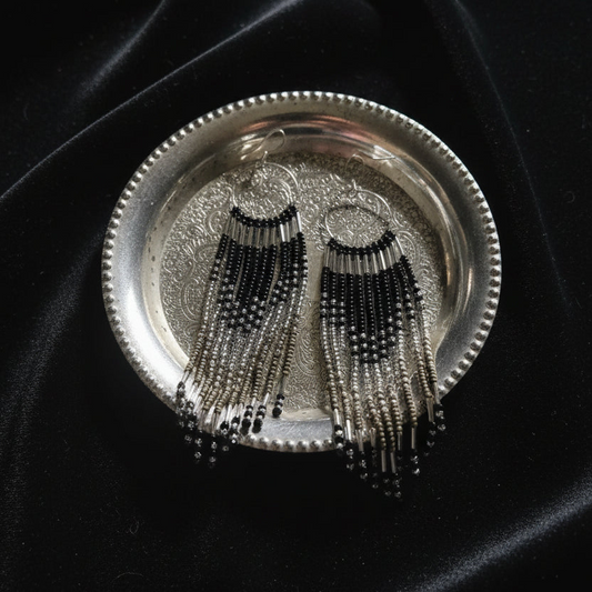 Midnight Shimmer Fringe Earrings