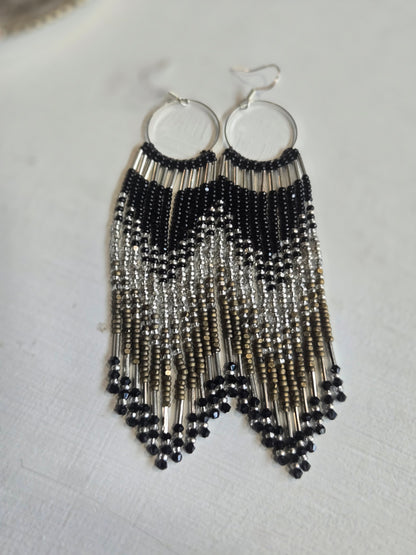 Midnight Shimmer Fringe Earrings