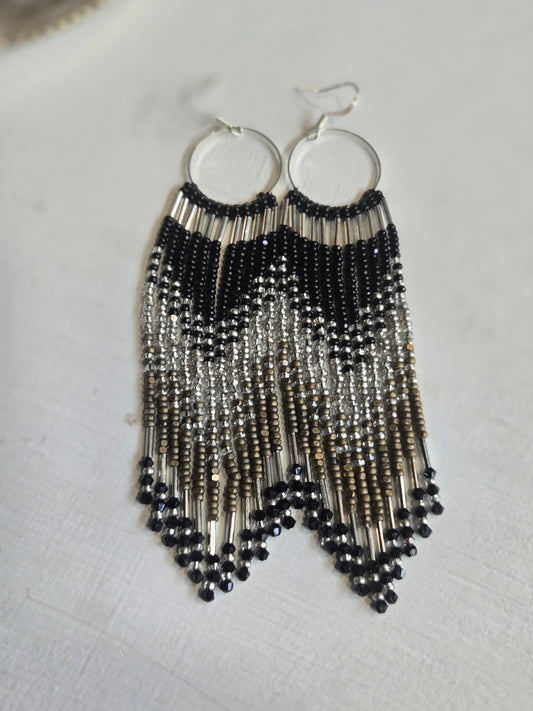 Midnight Shimmer Fringe Earrings