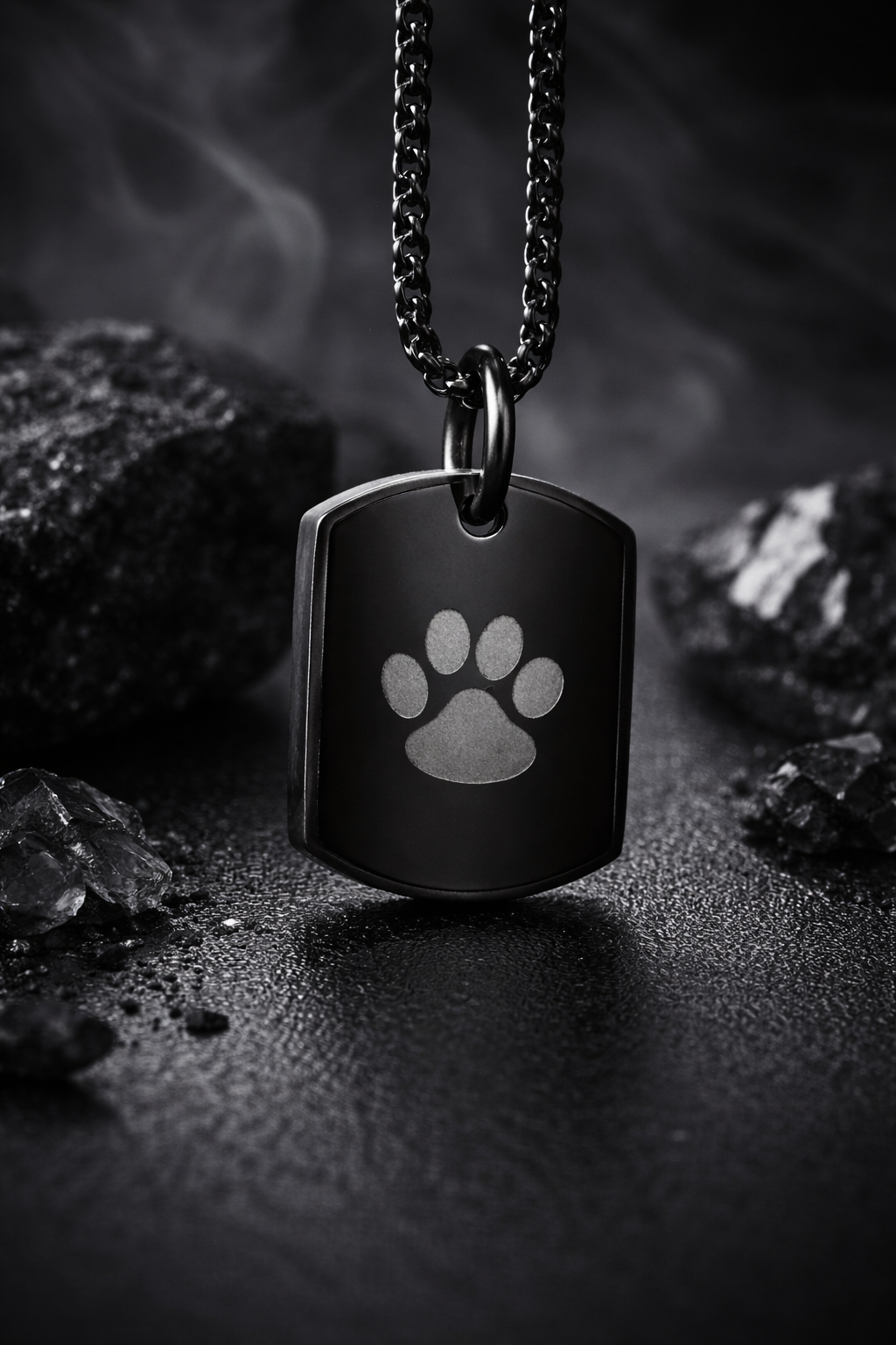Stainless Steel Ash Pendant with Paw Print