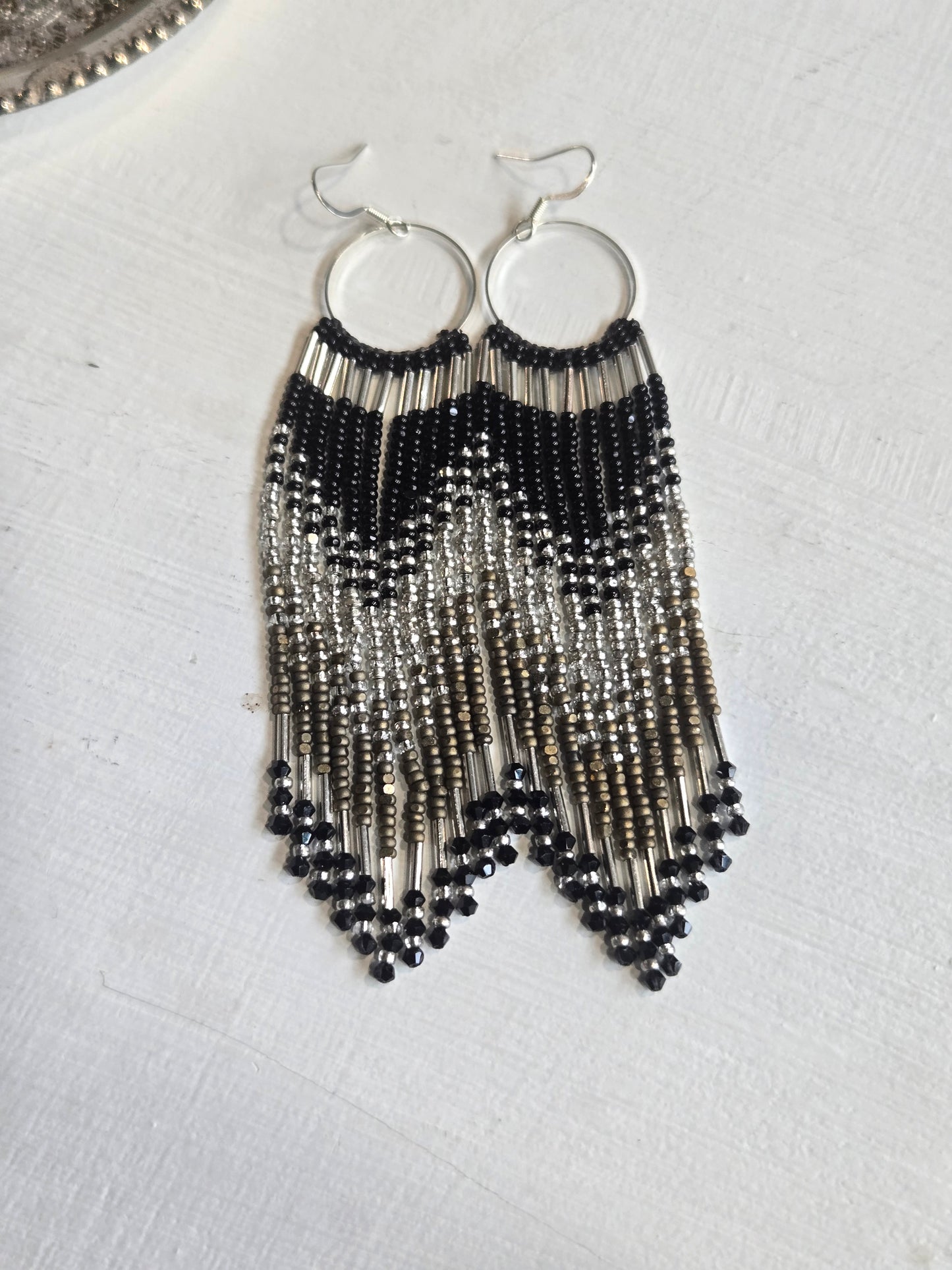 Midnight Shimmer Fringe Earrings