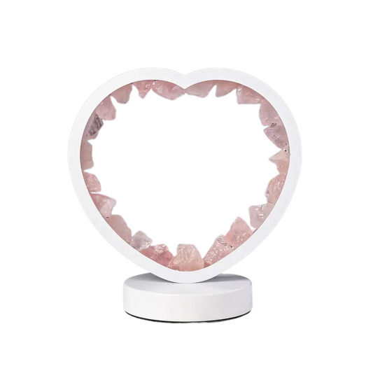 Rose Quartz Gemstone LED Light Heart | Crystals and Sun Signs Co