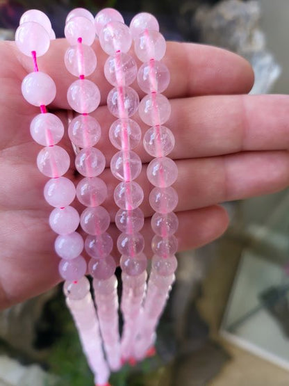 Rose Quartz Gemstone Bead - All Sizes - Crystals and Sun Signs