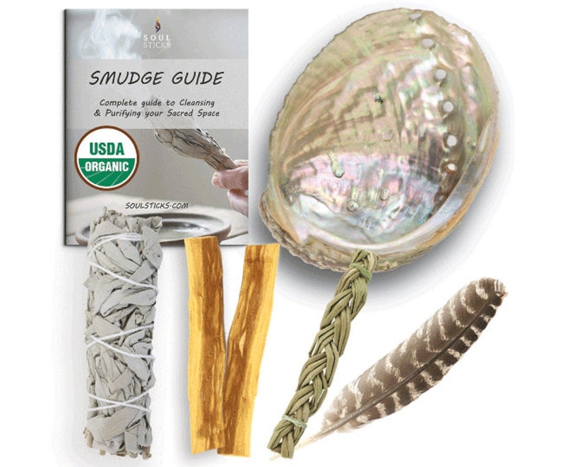 Sacred Space Clearing Starter Kit with White Sage and Palo Santo | Crystals and Sun Signs Co