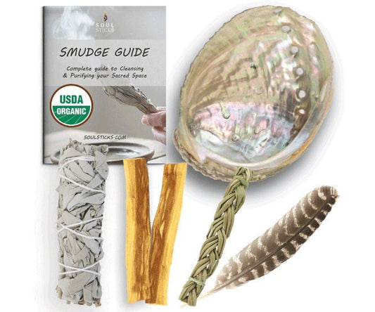 Sacred Space Clearing Starter Kit with White Sage and Palo Santo | Crystals and Sun Signs Co