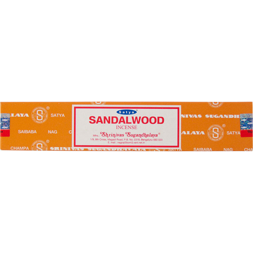 Satya Sandalwood Incense Sticks - Premium Incense from Satya Incense - Shop now at Crystals and Sun Signs Co