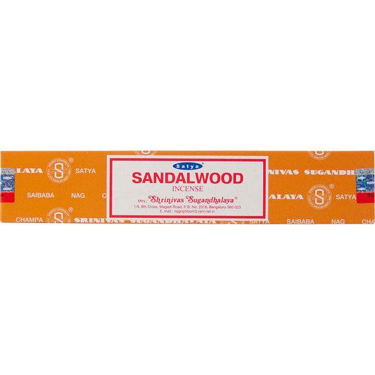 Satya Sandalwood Incense Sticks - Premium Incense from Satya Incense - Shop now at Crystals and Sun Signs Co