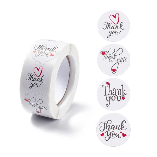 Thank you Sticker with Heart 1 Roll | Alberta Bead Store