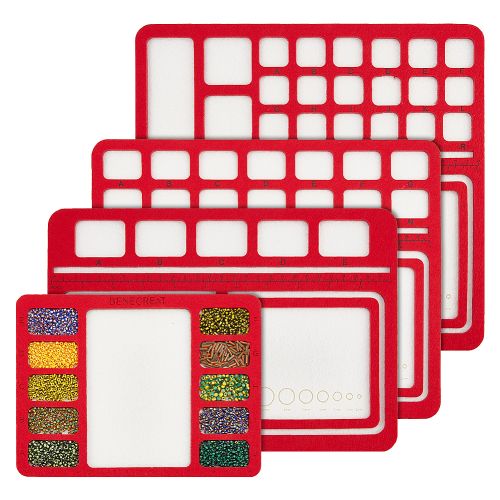 Hard Back Bead Mat in Red with Felt Compartments | Alberta Bead Store
