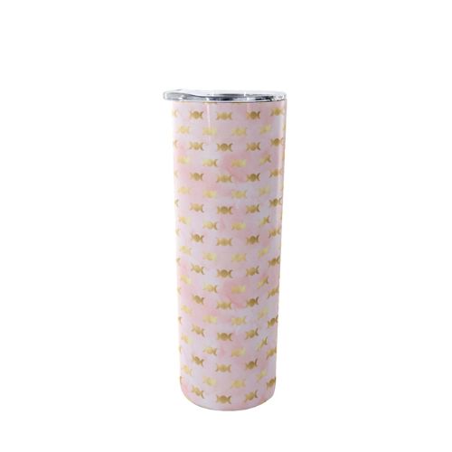 Pink Triplemoon 20oz Skinny Tumbler | Crystals and Sun Signs
