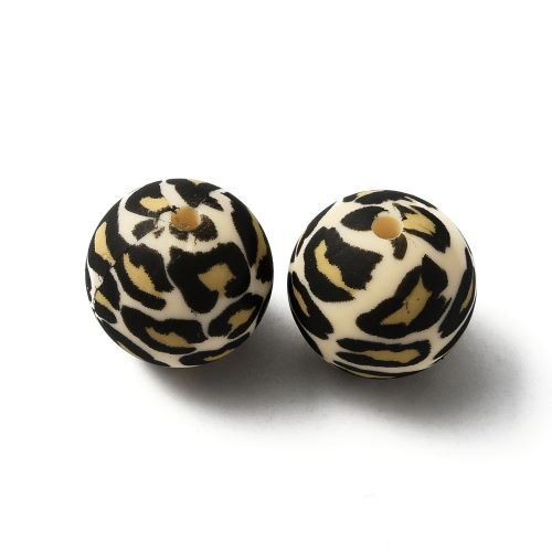 Silicone Bead Leopard Print 15MM | Alberta Bead Store
