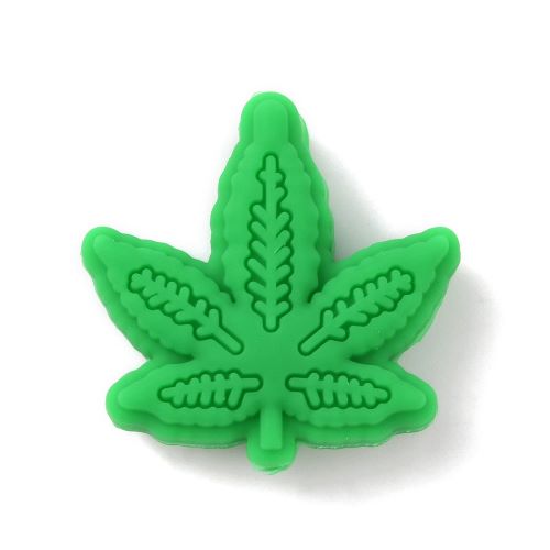 Silicone Bead Green Maple Leaf 1pc | Alberta Bead Store