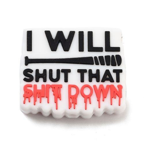 Silicone Bead "I Will Shut That Shit Down" 1pc | Alberta Bead Store