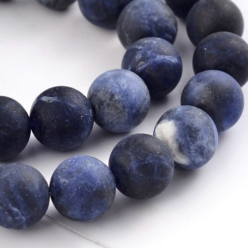 Sodalite Frosted Gemstone Bead | Alberta Bead Store