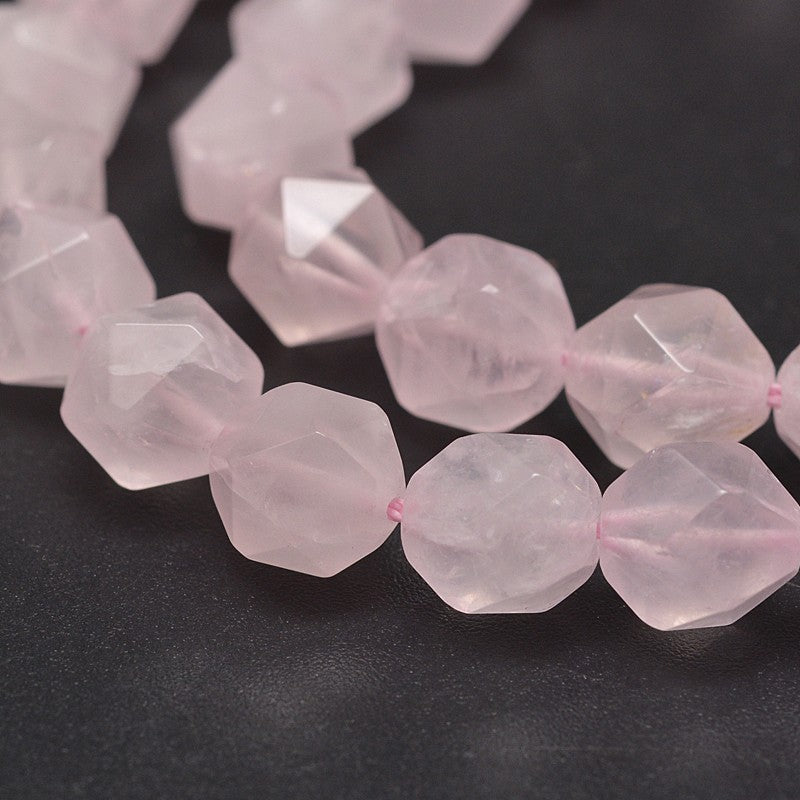 Rose Quartz Star Cut Gemstone Bead | Alberta Bead Store