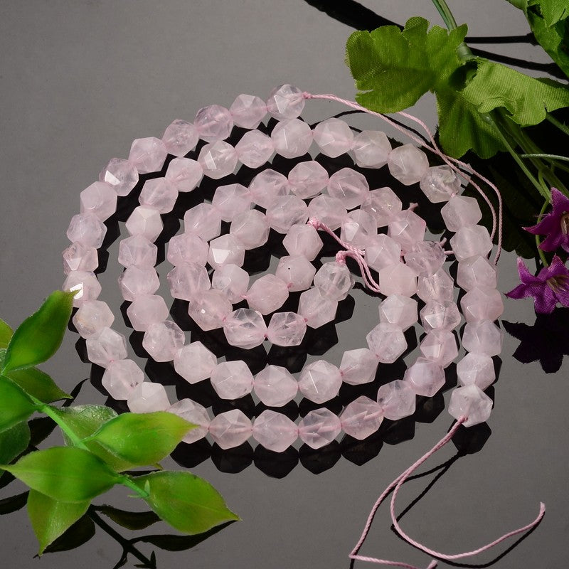Rose Quartz Star Cut Gemstone Bead | Alberta Bead Store