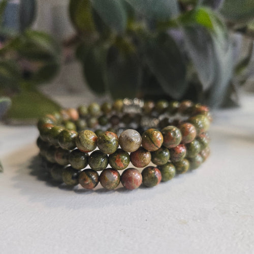 unakite gemstone healing bracelet | Red Deer
