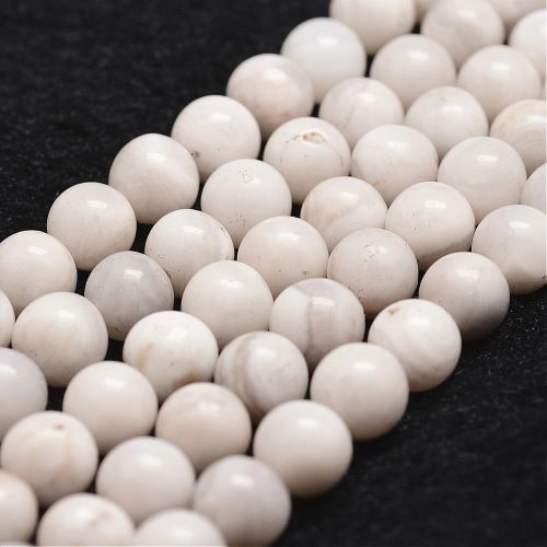 White Crazy Lace Agate Gemstone Bead | Alberta Bead Store