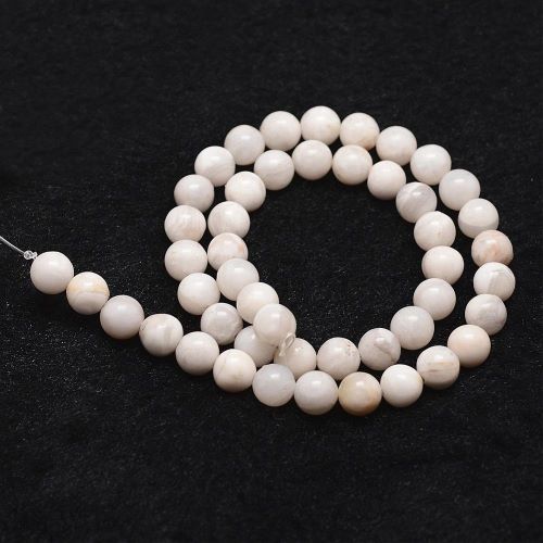 White Crazy Lace Agate Gemstone Bead | Alberta Bead Store