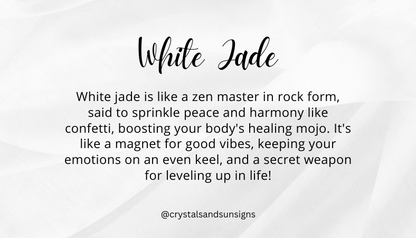 White Jade Gemstone Bracelet - The Stone of Spiritual Enlightenment | Crystals and Sun Signs Co