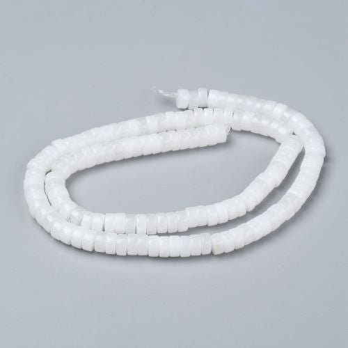 White Jade Heishi Beads 6x3mm | Crystals and Sun Signs Co