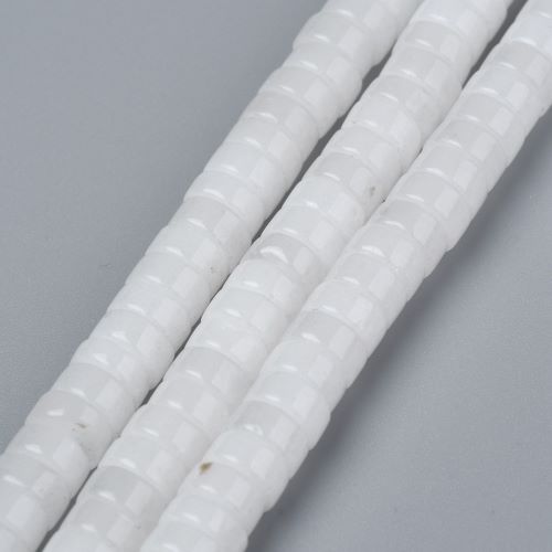 White Jade Heishi Beads 6x3mm | Crystals and Sun Signs Co