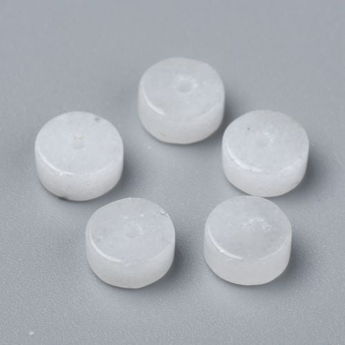 White Jade Heishi Beads 6x3mm | Crystals and Sun Signs Co