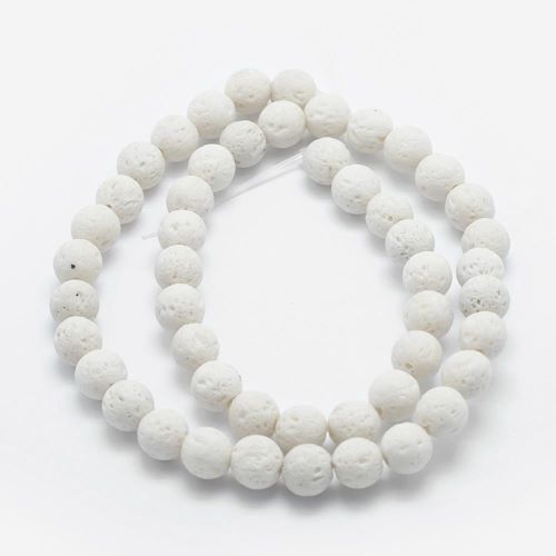 White Lava Beads | Alberta Bead Store