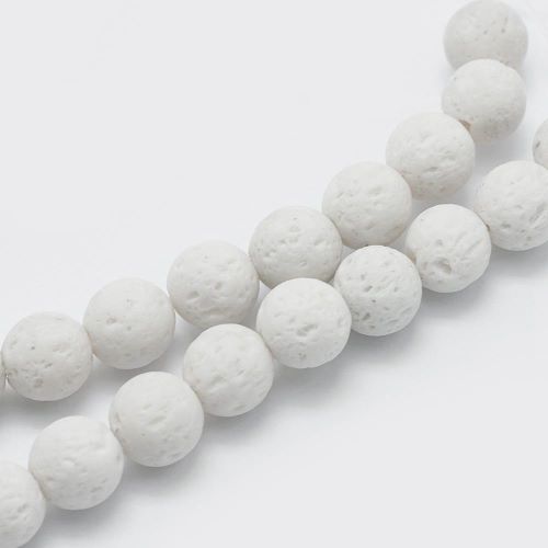 White Lava Beads | Alberta Bead Store