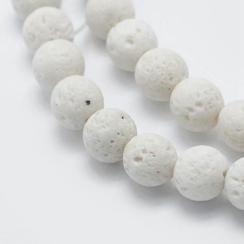 White Lava Beads | Alberta Bead Store