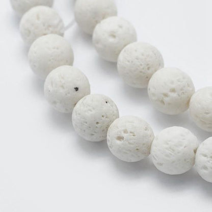 White Lava Beads | Alberta Bead Store