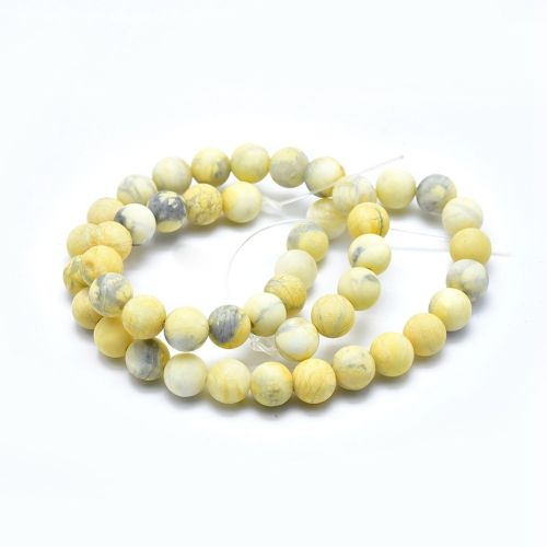 Howlite Yellow Frosted Gemstone Beads | Alberta Bead Store