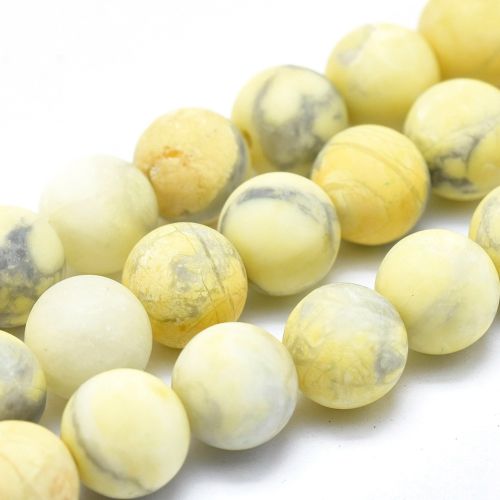 Howlite Yellow Frosted Gemstone Beads | Alberta Bead Store