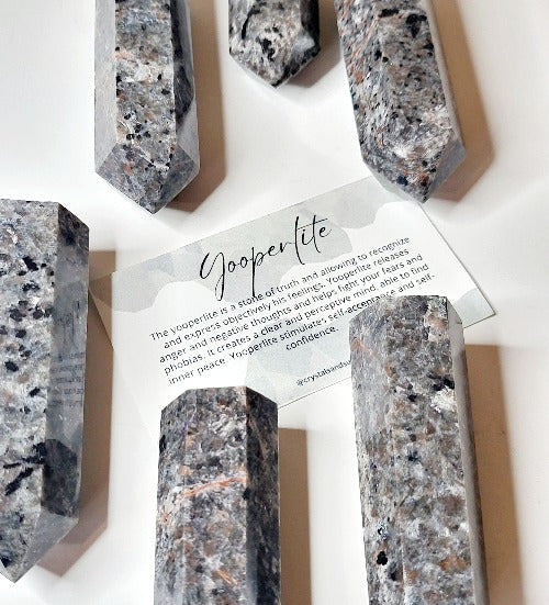 Yooperlite Gemstone Tower | Crystals and Sun Signs Co
