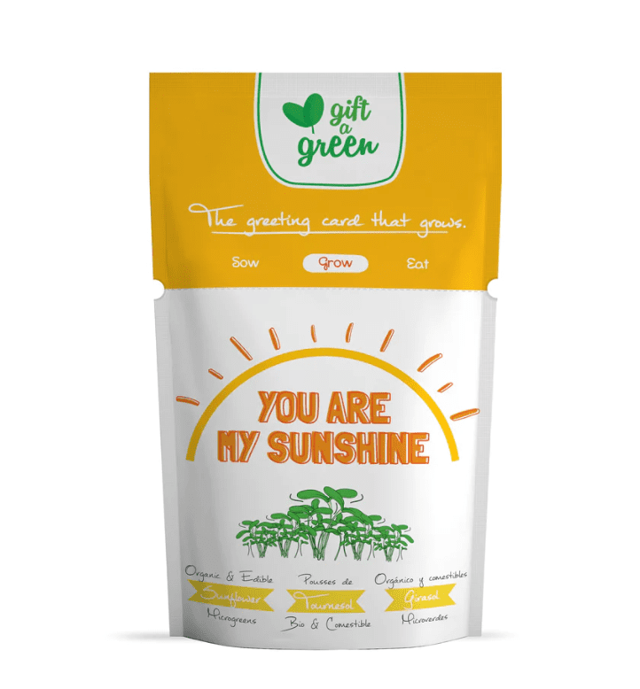 Gift A Green - Microgreens and Greeting Card - Crystals and Sun Signs Co