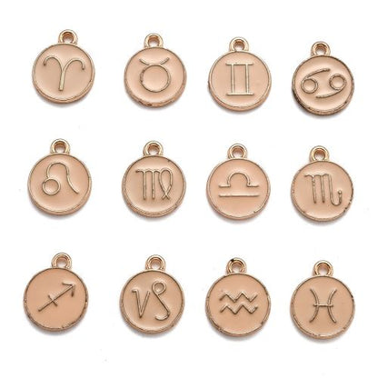 Enamel Charm Zodiac Peach Bright Gold | Alberta Bead Store