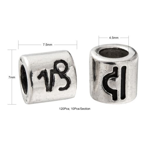 Zodiac Large Hole Column Bead 12pc Set | Crystals and Sun Signs Co